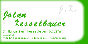 jolan kesselbauer business card